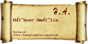 Hübner Amália névjegykártya